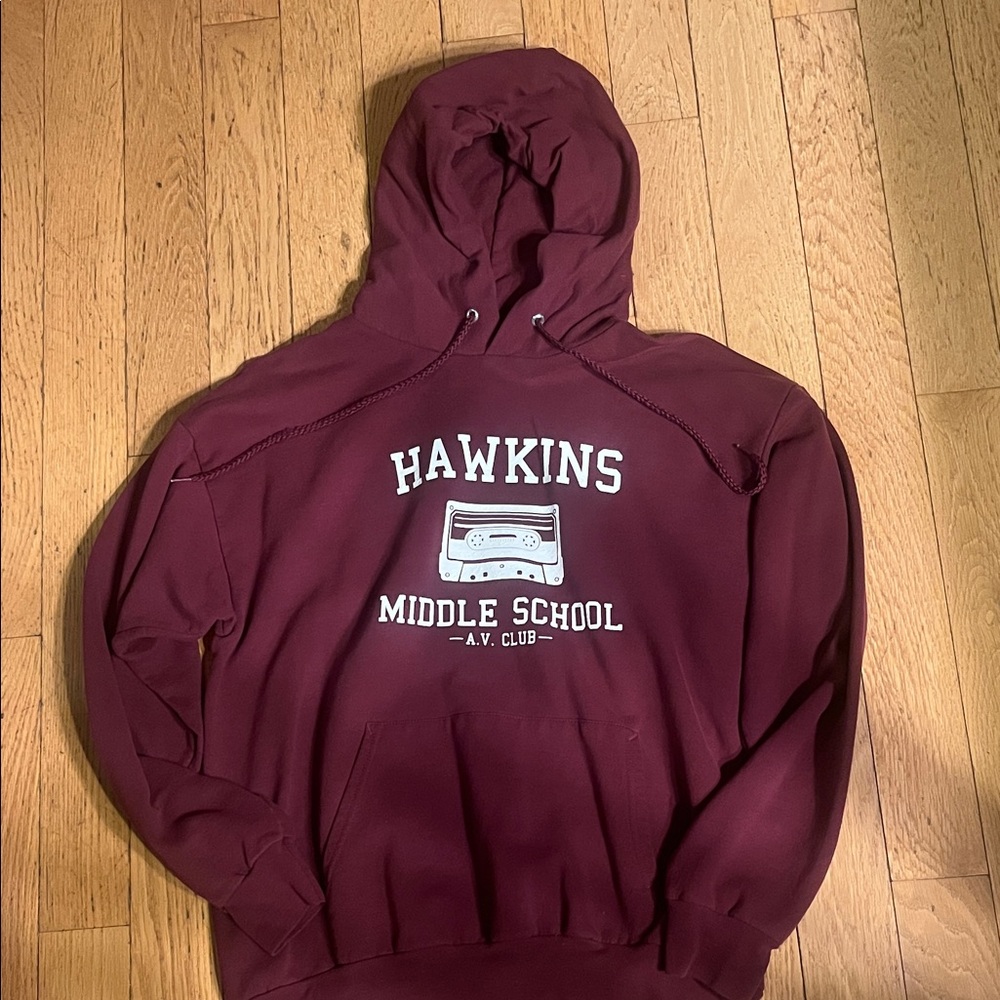 Hanes Maroon Hawkins Middle School Hoodie